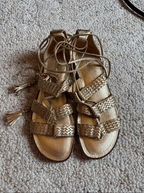 Michael Kors Gold Gladiator Sandles sz 8.5